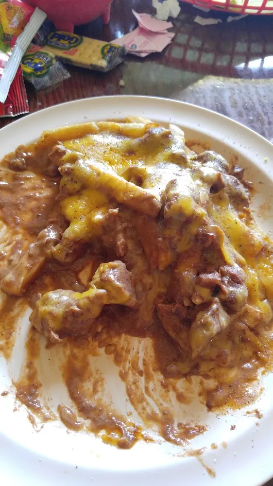Fries with Cheese and Carne Guisada