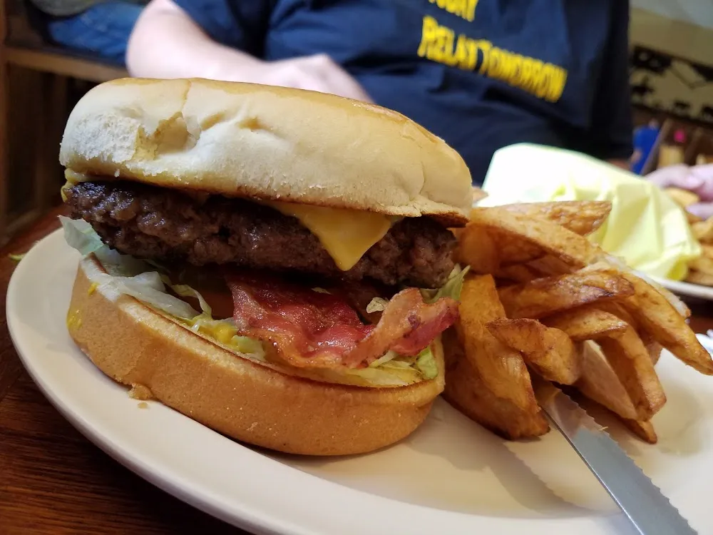 Homemade Hamburger with French Fries